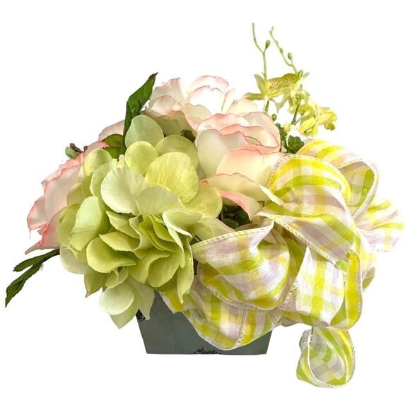 Handmade Spring Silk Flower Arrangement 109 READ DESCRIPTION - Picture 1 of 9